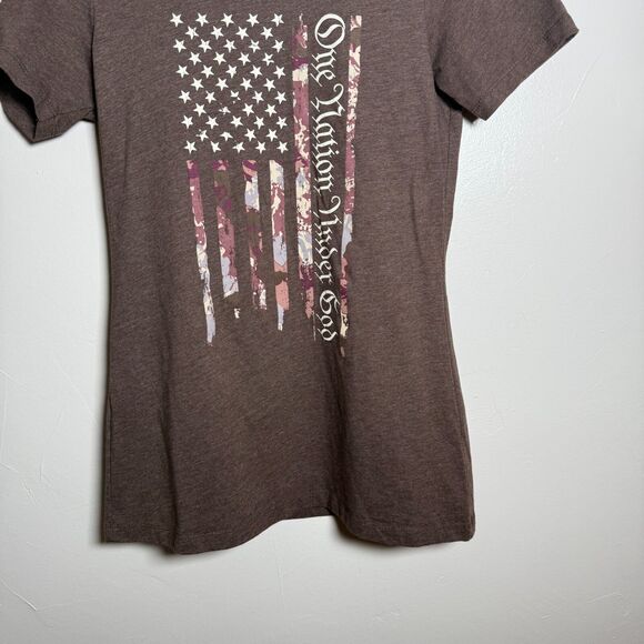 Howitzer Women's Patriotic Tee Shirt Size Medium Flag USA God - Picture 3 of 8